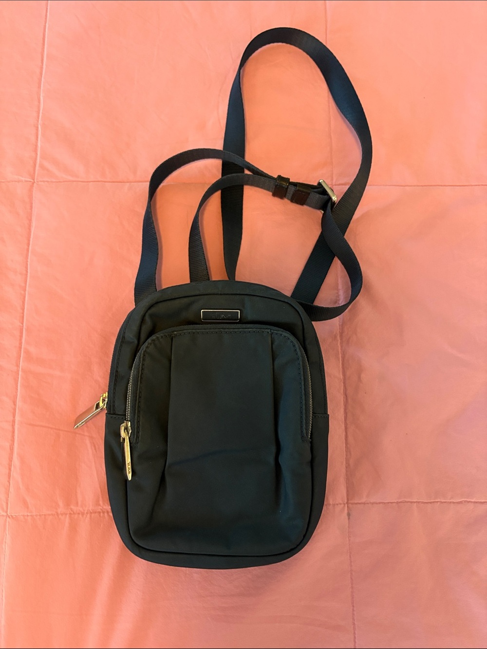 Navy Blue Tumi Crossbody Purse Shoulder Bag Travel Tote